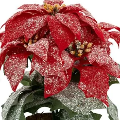 Gwiazda betlejemska brokatowa czerwona