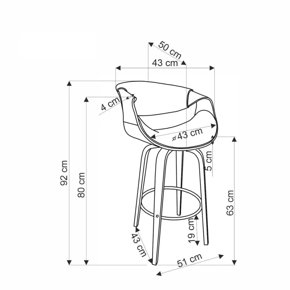 Hoker Analis PU popielaty/orzechowy