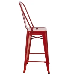 Hoker Paris Back 66cm czerwony inspirowany Tolix