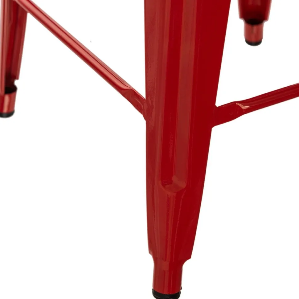 Hoker Paris Back 66cm czerwony inspirowany Tolix