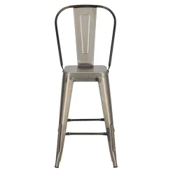 Hoker Paris Back 66cm metaliczny inspirowany Tolix