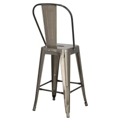 Hoker Paris Back 66cm metaliczny inspirowany Tolix