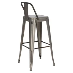 Hoker Paris Back Short 75cm metaliczny insp. Tolix