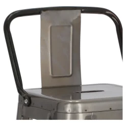 Hoker Paris Back Short 75cm metaliczny insp. Tolix