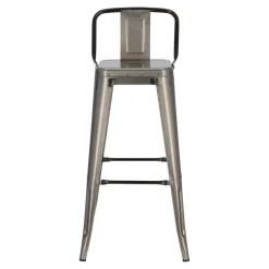 Hoker Paris Back Short 75cm metaliczny insp. Tolix