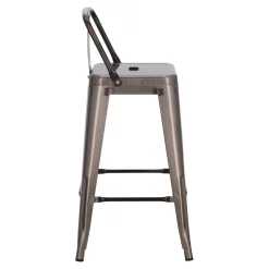 Hoker Paris Back short 66cm metaliczny insp. Tolix