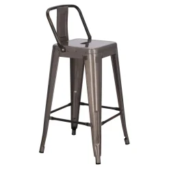 Hoker Paris Back short 66cm metaliczny insp. Tolix