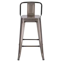 Hoker Paris Back short 66cm metaliczny insp. Tolix