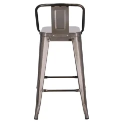 Hoker Paris Back short 66cm metaliczny insp. Tolix