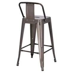 Hoker Paris Back short 66cm metaliczny insp. Tolix