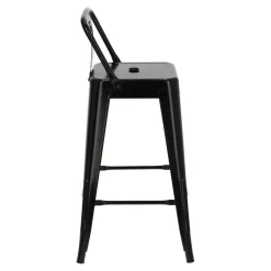 Hoker Paris Back short 66cm czarny insp. Tolix