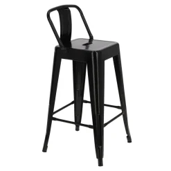 Hoker Paris Back short 66cm czarny insp. Tolix