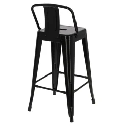 Hoker Paris Back short 66cm czarny insp. Tolix