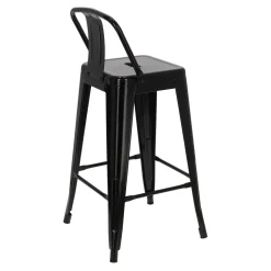 Hoker Paris Back short 66cm czarny insp. Tolix