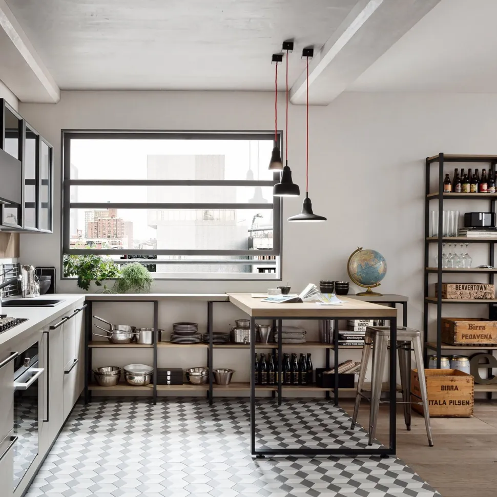 Hoker Paris 75cm. metaliczny insp. Tolix