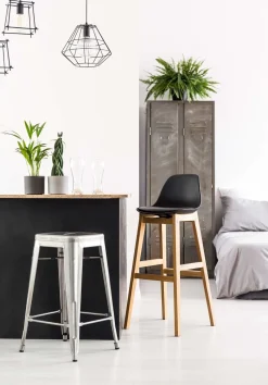 Hoker Paris 75cm. niebieski insp. Tolix