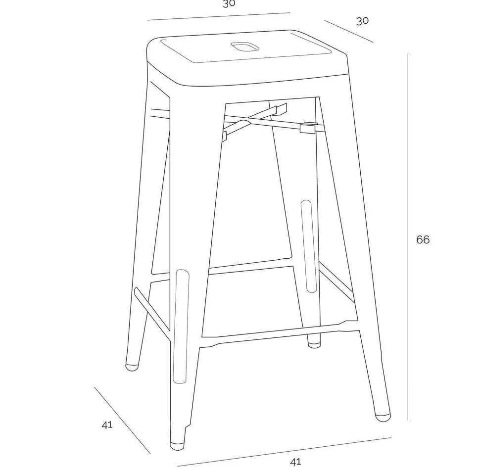 Hoker Paris 66cm żółty inspirowany Tolix