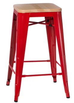 Hoker Paris Wood 65cm czerwony sosna naturalna