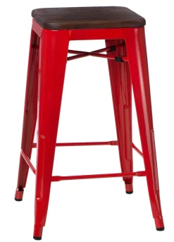 Hoker Paris Wood 65cm sosna orzech/czerwony metalowy