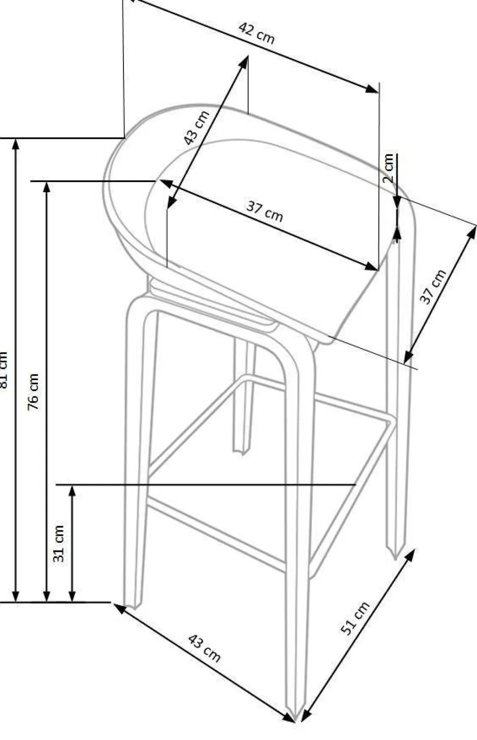 Hoker Radin biały szara poduszka