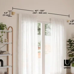 Karnisz Bellwood 107-305 cm naturalny/biały