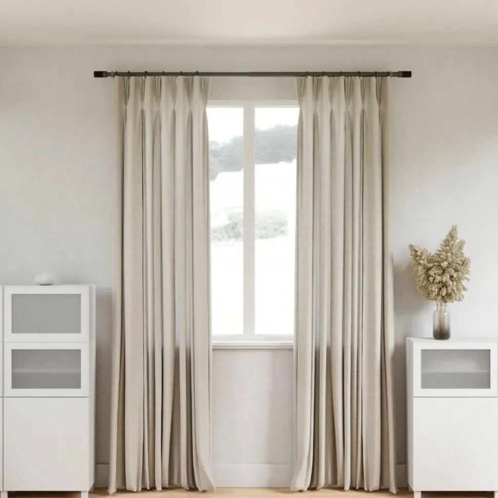 Karnisz Blok 91-183cm czarny mat