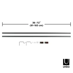 Karnisz Blok 91-183cm czarny mat