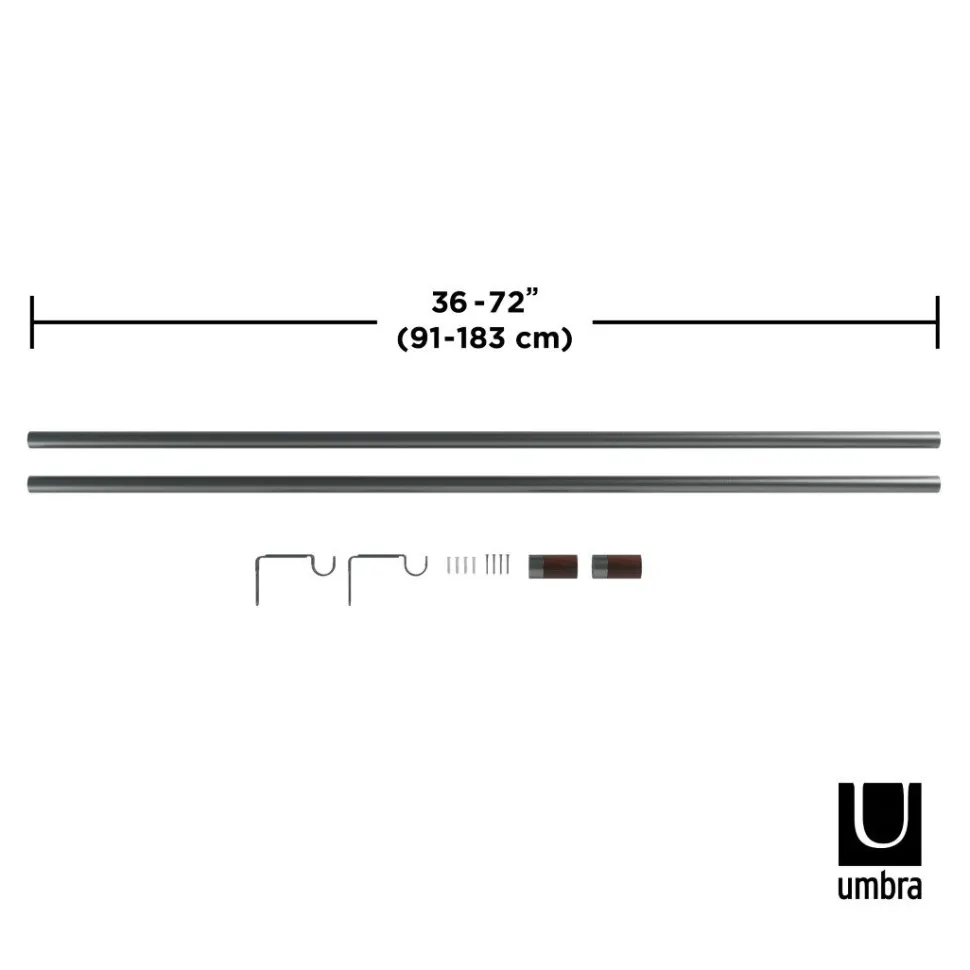 Karnisz Blok 91-183cm czarny mat