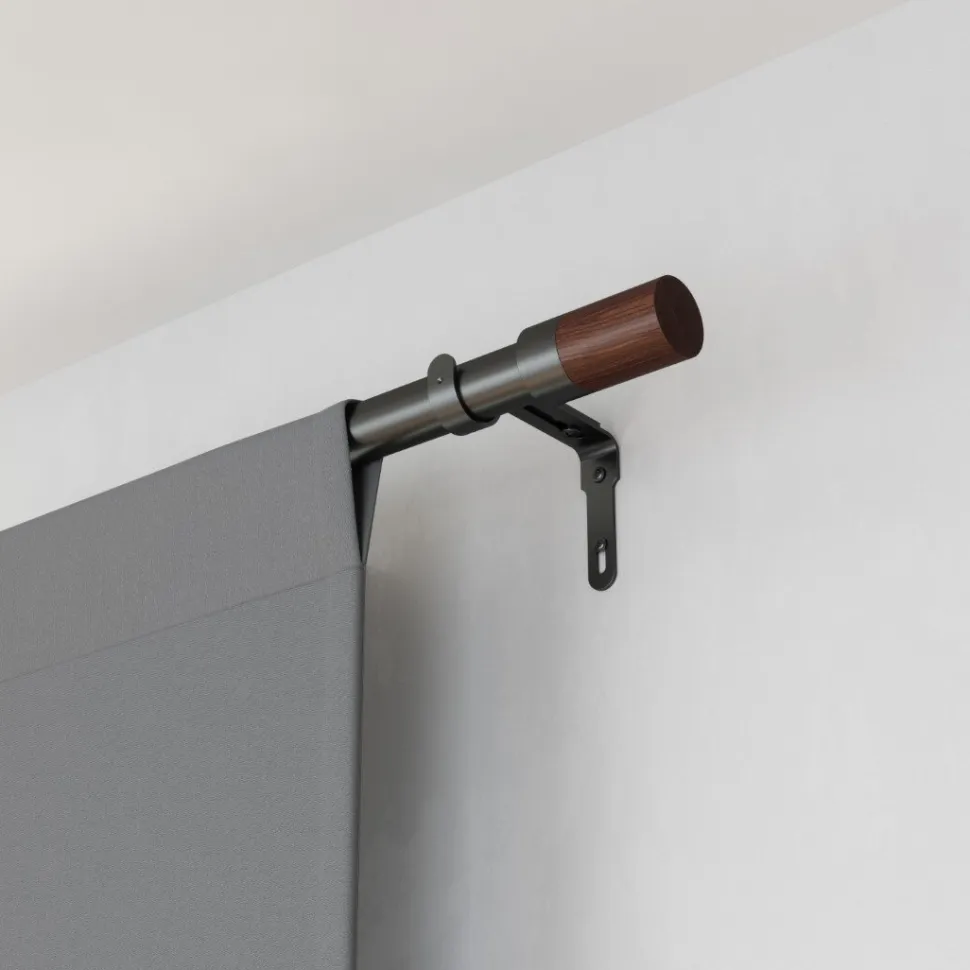 Karnisz Blok 91-183cm czarny mat