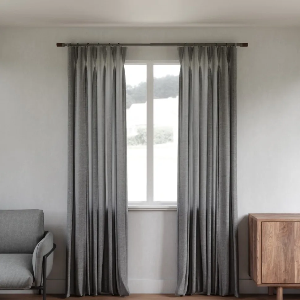 Karnisz Blok 91-183cm czarny mat