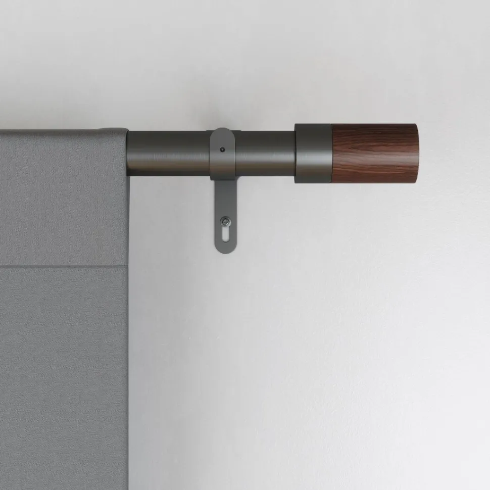 Karnisz Blok 91-183cm czarny mat