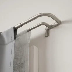 Karnisz Twilight podwójny 76-213cm nikiel do zasłon zaciemniających