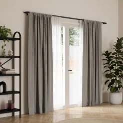 Karnisz Twilight podwójny 76-213cm czarny do zasłon zaciemniających