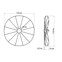 Kinkiet / Plafon ESKOLA 110 czarny