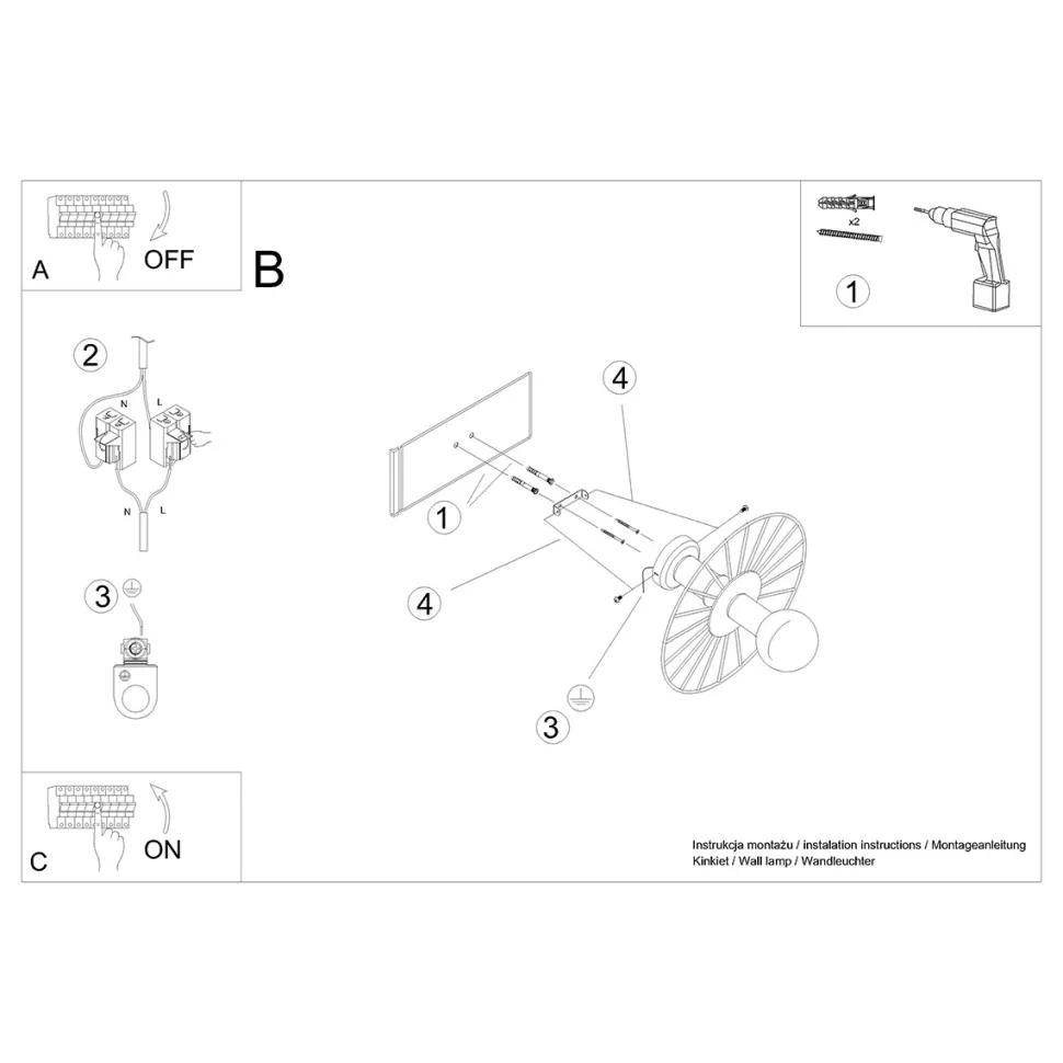 Kinkiet / Plafon SIRKEL 30 czarny