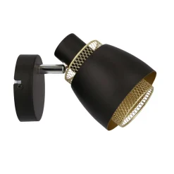 Kinkiet Aleksandria lampa czarny 1x40W E14 klosz czarny+złoty