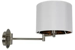 Kinkiet Alexia chromowy 1x40W E14 abażur biały