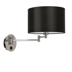 Kinkiet Alexia lampa chromowy 1x40W E14 abażur czarny