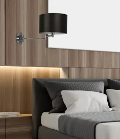 Kinkiet Alexia lampa chromowy 1x40W E14  abażur czarny