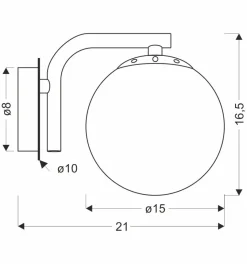 Kinkiet AMADEO lampa mosiężny 1x40W E14  klosz biały