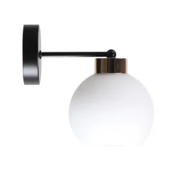 Kinkiet Amanda lampa czarny+złoty 1x40  E27 klosz biały