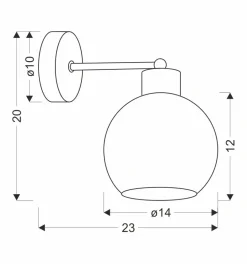 Kinkiet Amanda lampa czarny+złoty 1x40  E27 klosz biały
