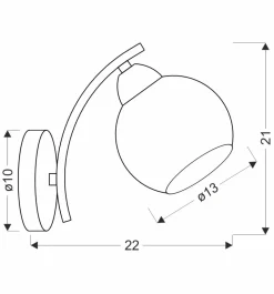 Kinkiet AMOS Lampa złoty 1x40W E27 klosz  biały