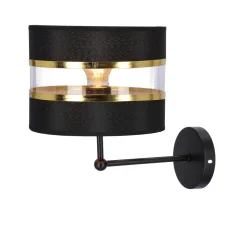 Kinkiet Andy lampa czarny 1x40W E27  abażur czarny+złoty