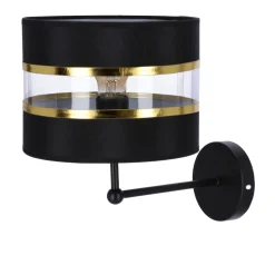 Kinkiet Andy lampa czarny 1x40W E27  abażur czarny+złoty