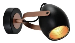 Kinkiet Anica lampa czarny 1x40W E14 odbłyśnik złoty