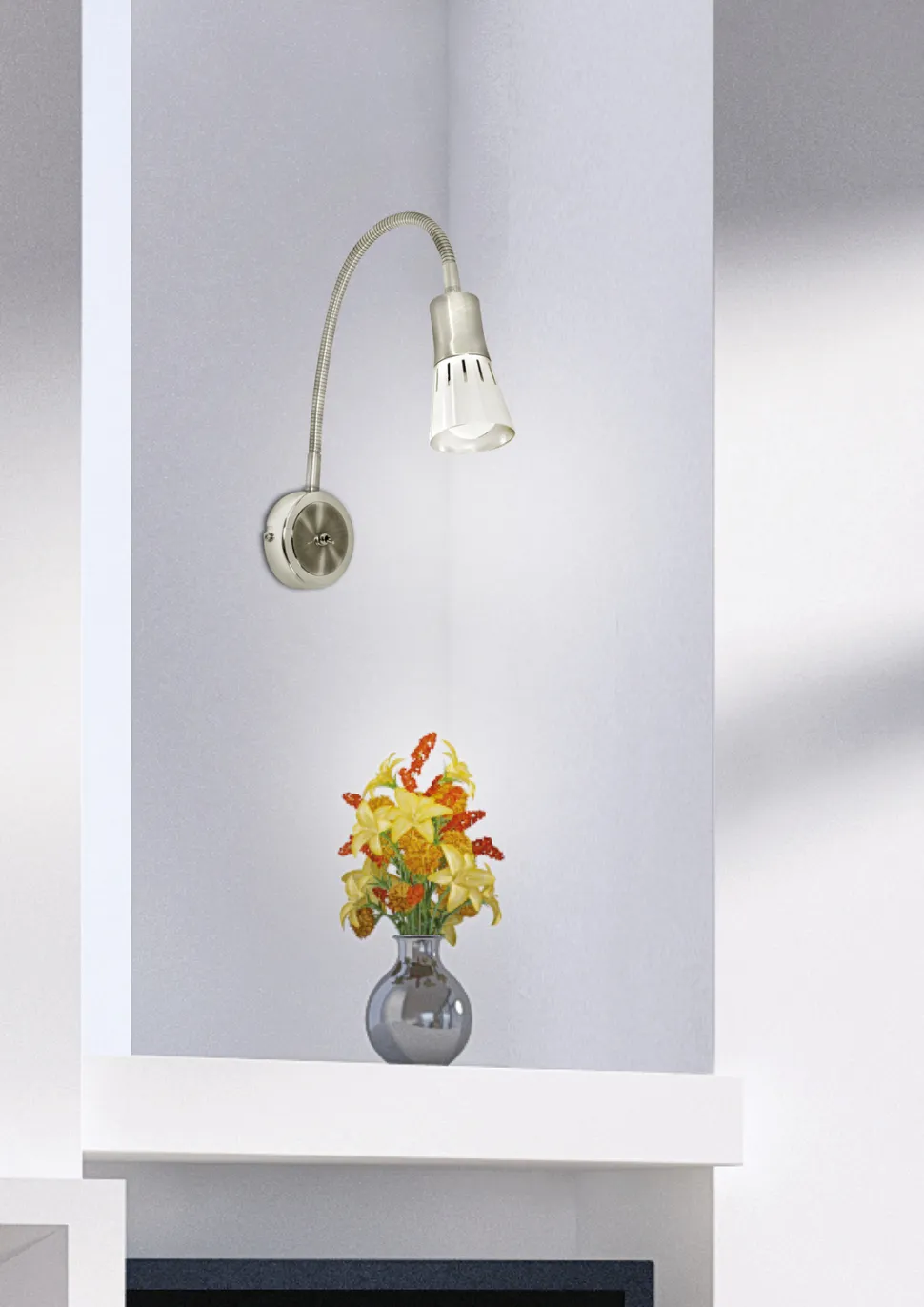 Kinkiet Arena wysięgnik 1*40W r50 E14 nikiel mat