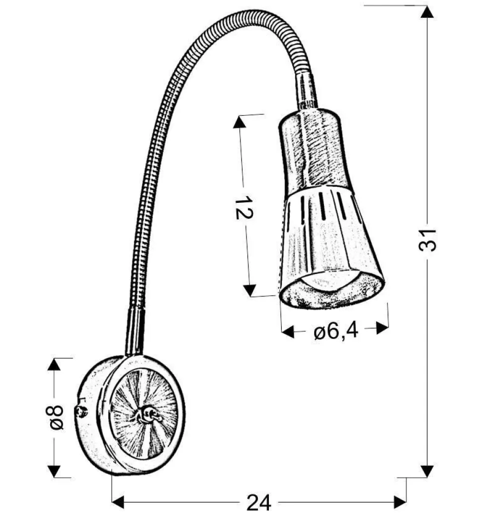 Kinkiet Arena wysięgnik 1*40W r50 E14 nikiel mat