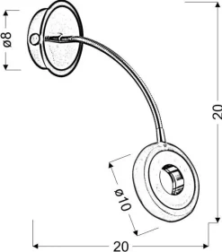 Kinkiet Arm 1x5W LED czarny/chrom