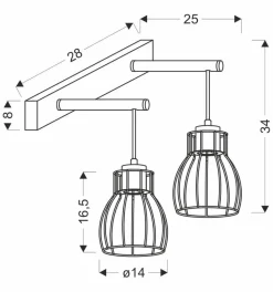 Kinkiet Bernita lampa 2x60W E27 czarny